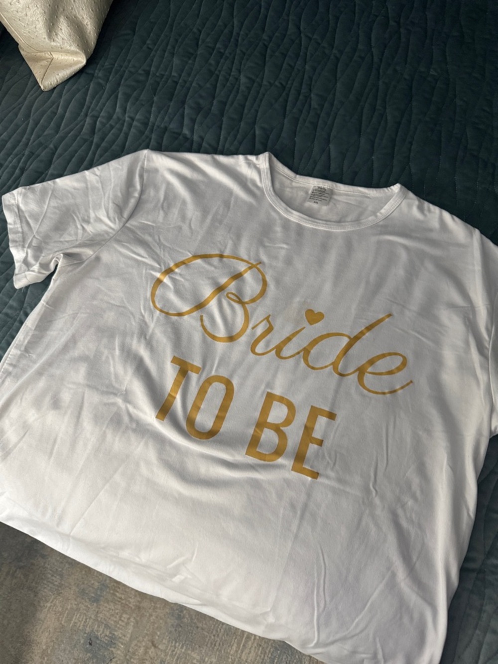 White "Bride to Be" Gold Lettering Tee